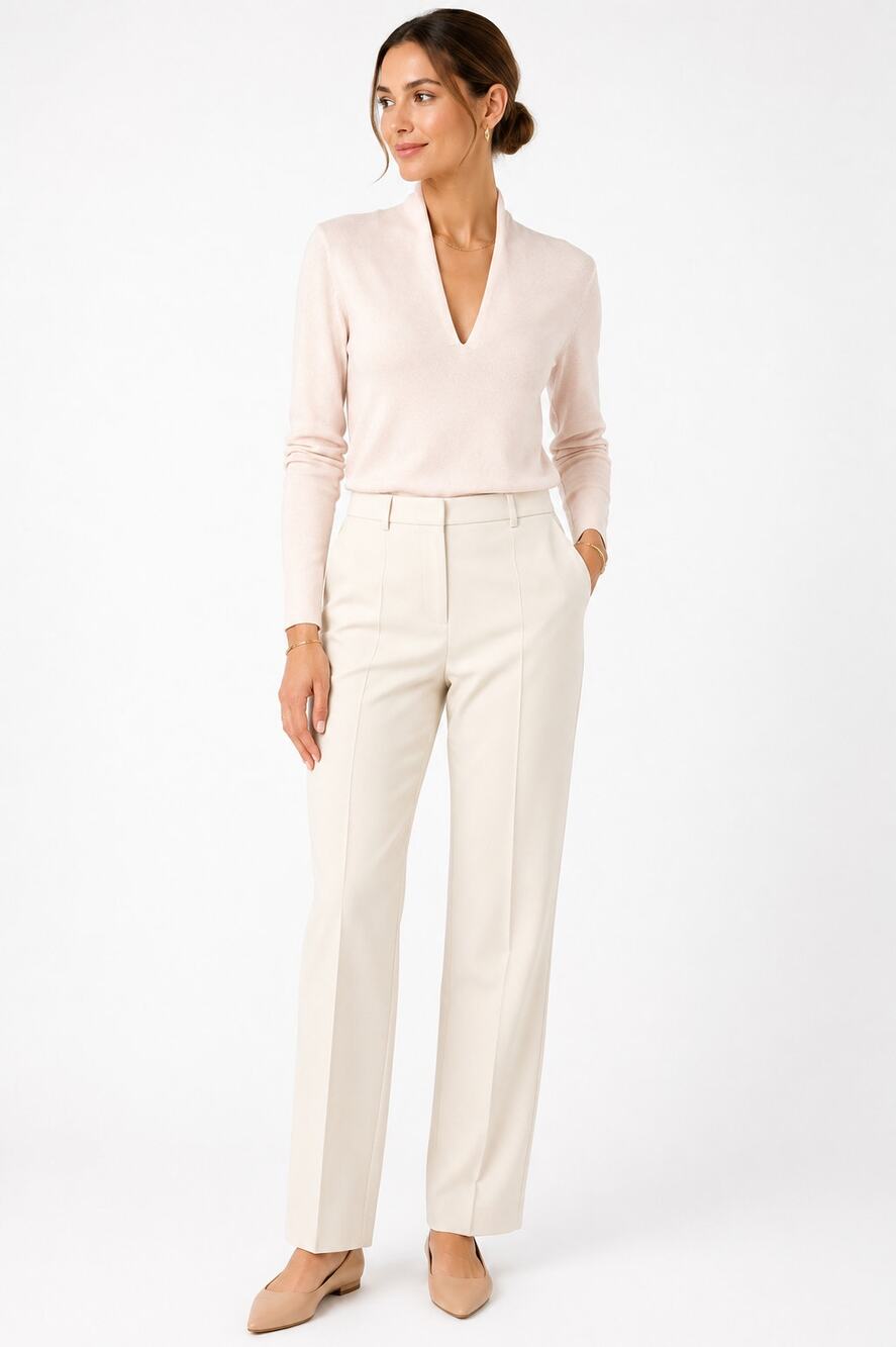 Reiss Blush Pink Lyocell Knit V Neck Sweater XS Soft Luxury Minimalist